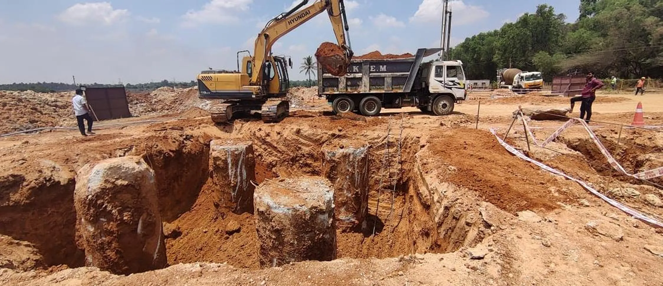 BMRCL Work from Nagavara to BIAL Muck, Pile Cap Excavation and Formation of Metro Track at BIAL - Image 1